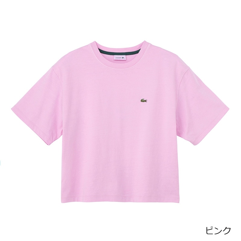 週末セール★LACOSTE ピンク Tシャツ 38サイズ Women's Vintage Print Soft Cotton T-Shirt - T-Shirts & Tops - New