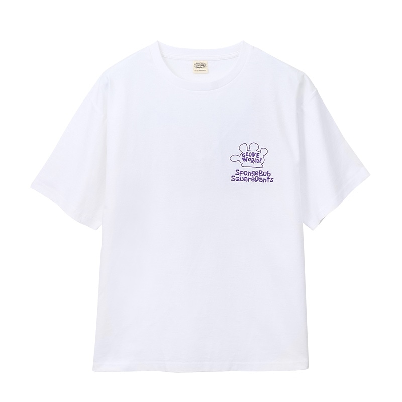 plaza スポンジボブ　グローブワールド　オンライン限定　tシャツ　ホワイト SpongeBob SquarePants スポンジ・ボブ GLOVE WORLD Tシャツ ホワイト