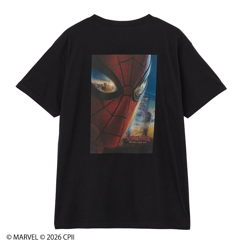 SPIDER-MAN スパイダーマン / Tシャツ ブラック (ワイド)(ブラック