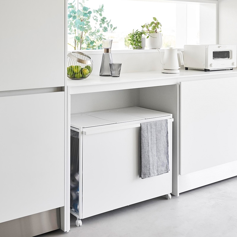 山崎実業 tower 蓋付き目隠し分別ダストワゴン タワー 45L 3分別