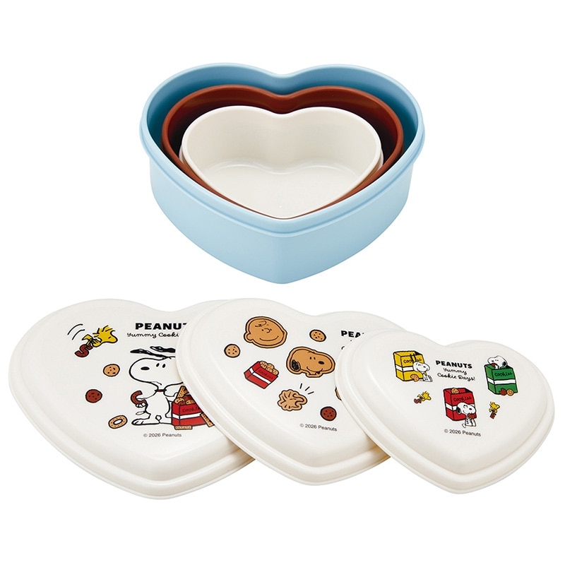 PLAZA スヌーピー 3P ランチハート ランチボックス スヌーピー PEANUTS シールランチボックス3Pセット Yummy Cookie Days