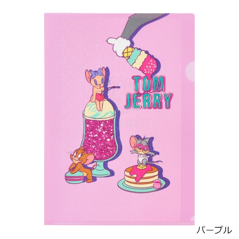 TOM and JERRY トムとジェリー A4クリアファイル(パープル TOM and JERRY トムとジェリー A4クリアファイル(パープル