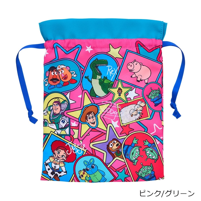 TOY STORY トイ・ストーリー 巾着(ピンク/グリーン): 通常| プラザ