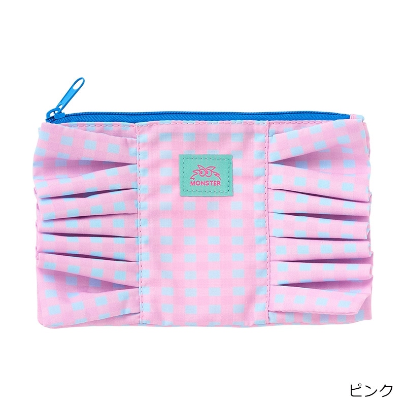 MONSTER モンスター リボンポーチ チェック柄(ピンク): 通常| プラザ