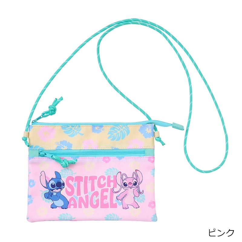 Disney(ディズニー) スティッチ ショルダー付きポーチ(ピンク): 通常