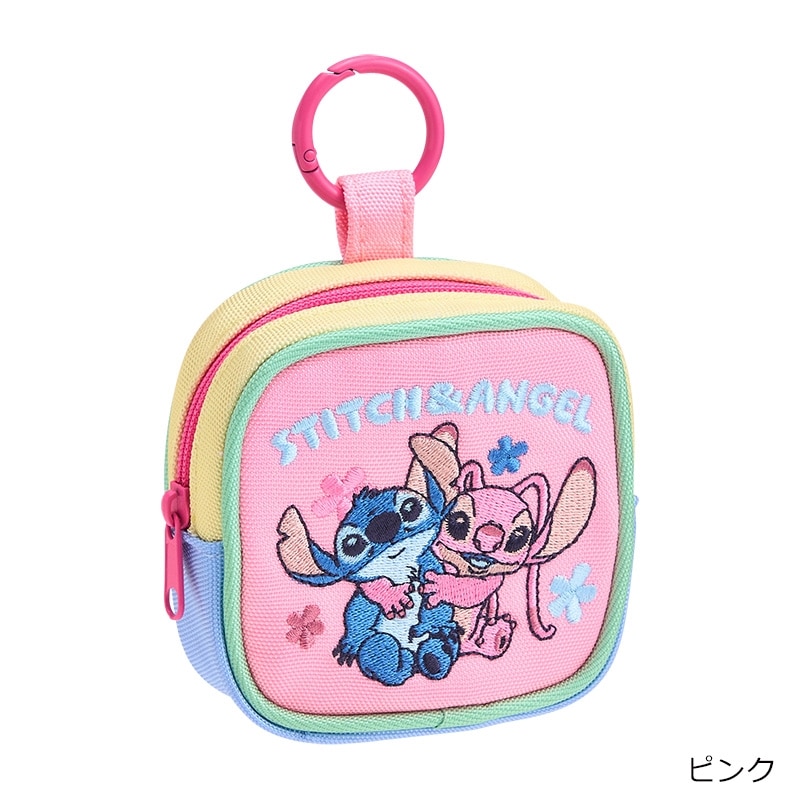 Disney(ディズニー) スティッチ カラビナ付きポーチ(ピンク): 通常