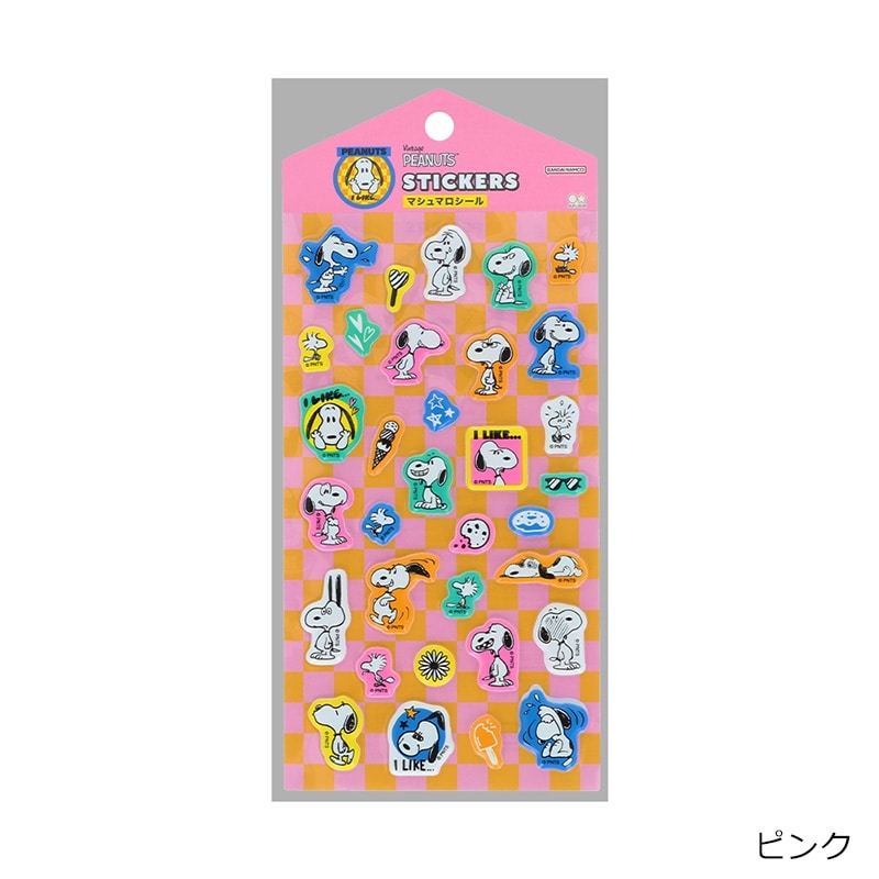 スヌーピー PEANUTS マシュマロシール PEANUTS I LIKE…(ピンク): 通常