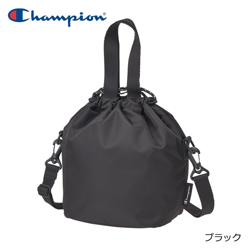 Champion チャンピオン フラップ巾着ショルダーバッグ(ブラック): 通常