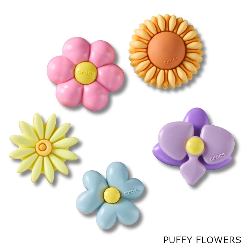crocs クロックス ジビッツ 5個セット(PUFFY FLOWERS): 通常| プラザ