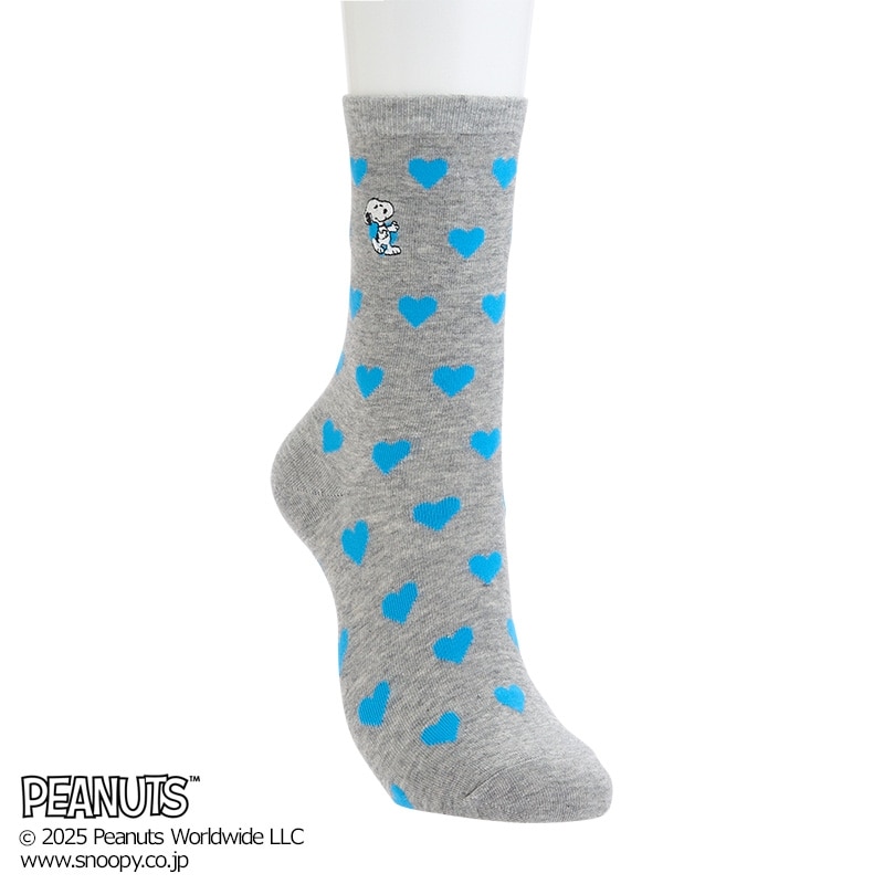 スヌーピー PEANUTS クルー丈ソックス 2足セット HELLO(2足