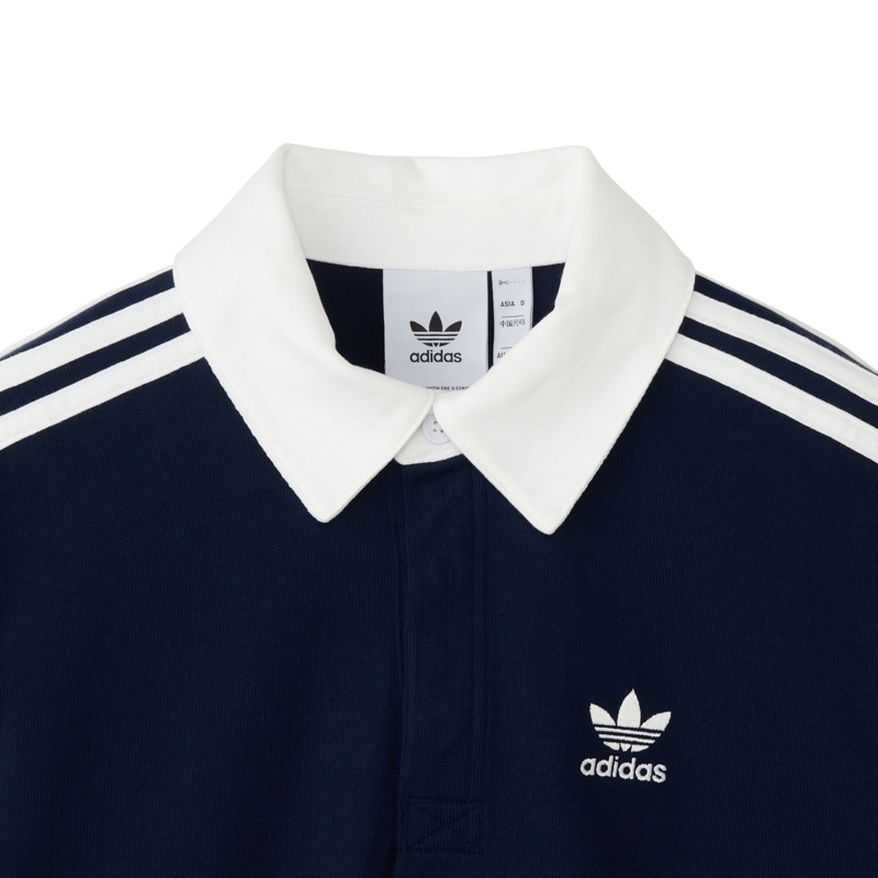 adidas ラガーシャツ ポロシャツ/ネイビー/ピンク adidas Originals アディダス ポロシャツ 長袖 メンズ サム
