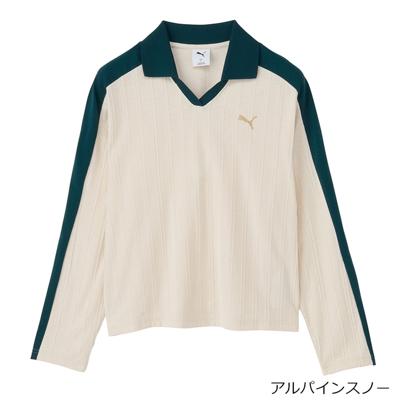 【新品】 長袖ポロシャツ バックファスナーM ホワイト 新品】 長袖ポロシャツ バックファスナーM ホワイト MEN バック