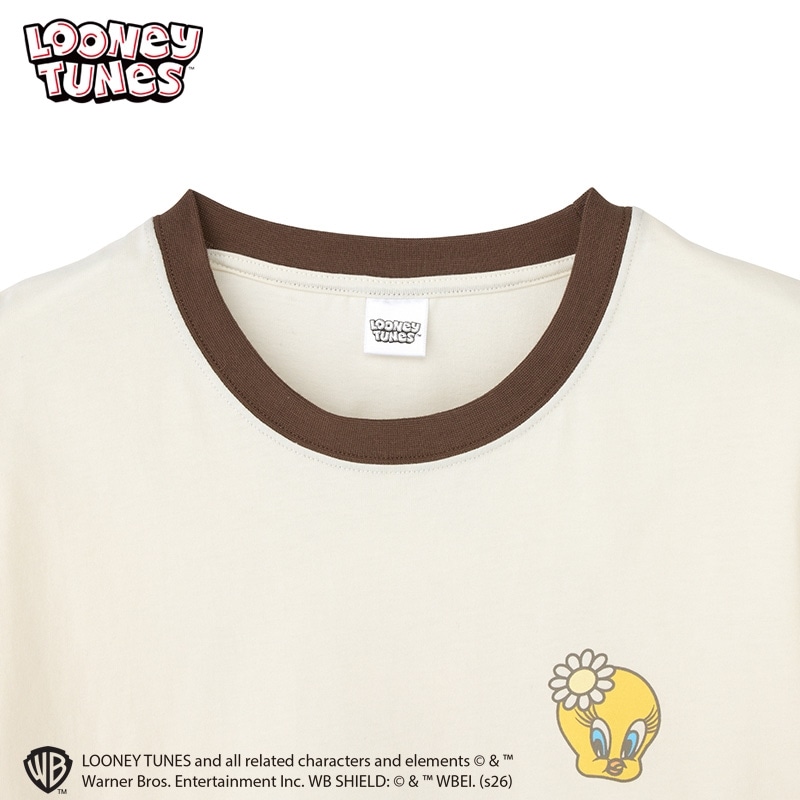 LOONEY TUNES / ルーニー・テューンズ / リンガーTシャツ バニラ