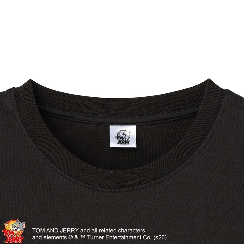 AKTE トム&ジェリーTシャツ　ブラック TOM and JERRY / トムとジェリー Tシャツ ブラック (ワイド)(ブラック