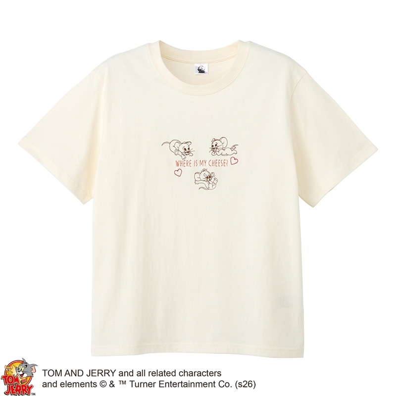 TOM and JERRY / トムとジェリー / Tシャツ ステッチTシャツ バニラ