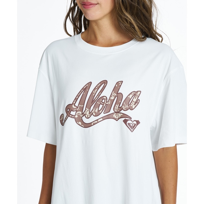 ROXY ロキシー HIBISCUS COVE TEE ラッシュTシャツ(ホワイト): 通常