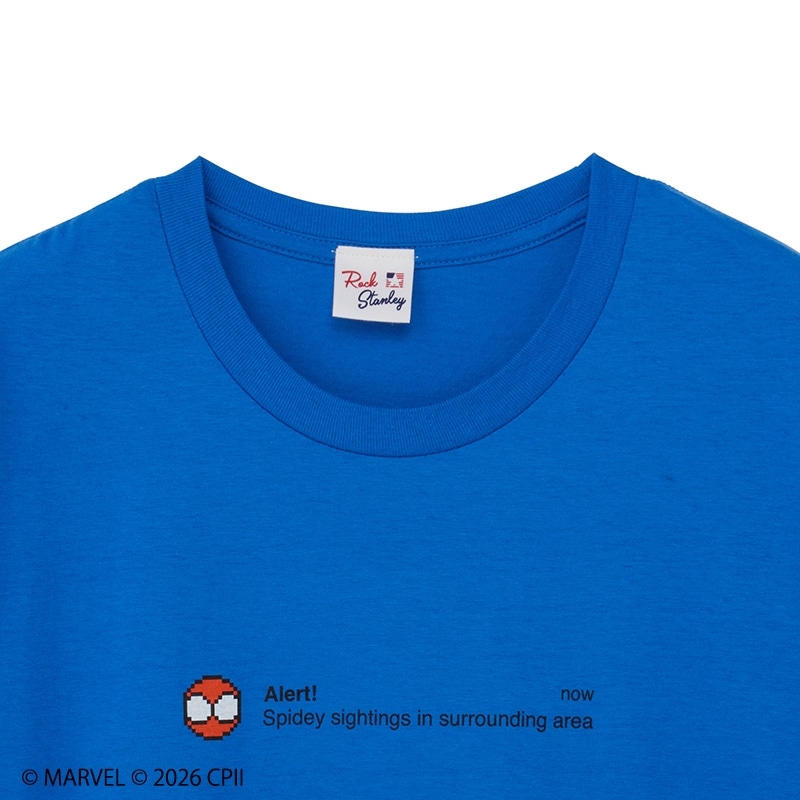 SPIDER-MAN スパイダーマン / Tシャツ ブルー (ワイド)(ブルー): 通常