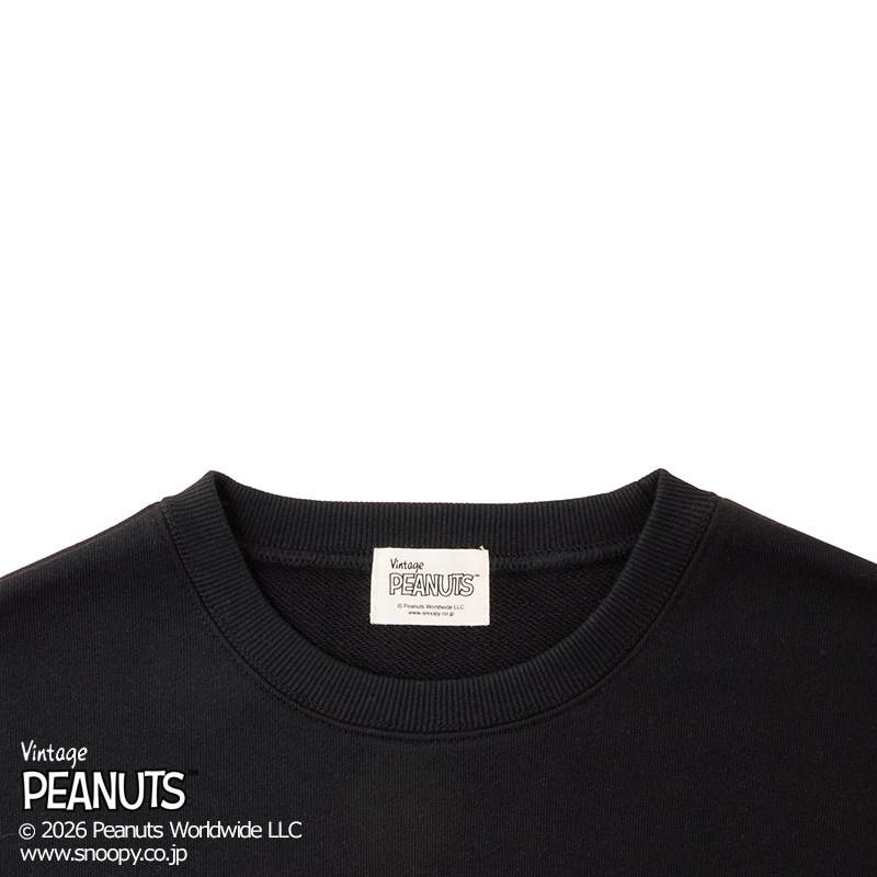 スヌーピー PEANUTS ワッフルスウェット ブラック(ブラック): 通常