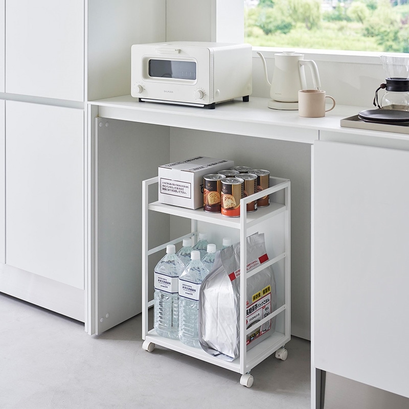 山崎実業 tower 目隠しワゴンタワー ホワイト※ラッピング不可(目隠し