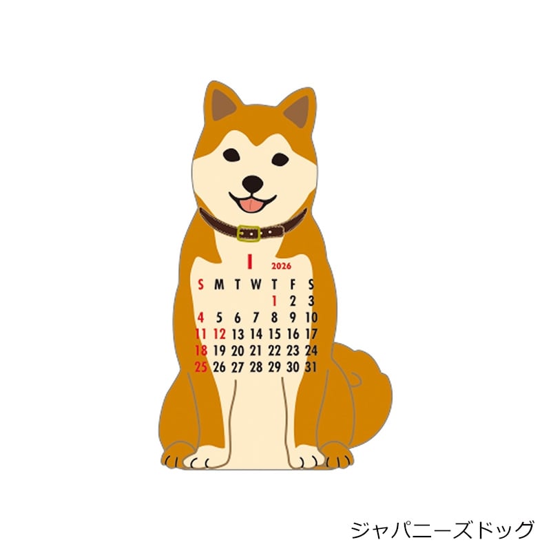 動物圖 アニマル ダイカット カレンダーミニ 2026(チワワ): 通常