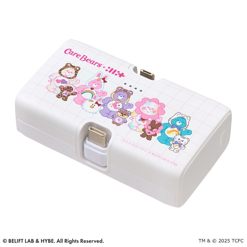 新品未開封　 ケアベア × ILLIT ワイヤレスリチウム充電器　PLAZA Care Bears ケアベア × ILLIT Lightning / Type-C コネクタ付き