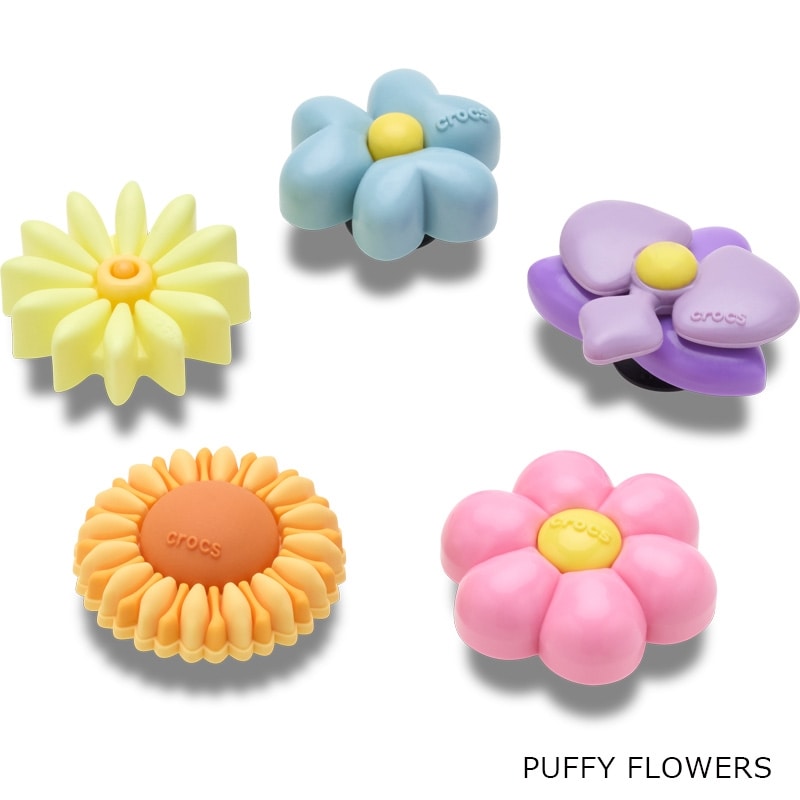 crocs クロックス ジビッツ 5個セット(PUFFY FLOWERS): 通常| プラザ