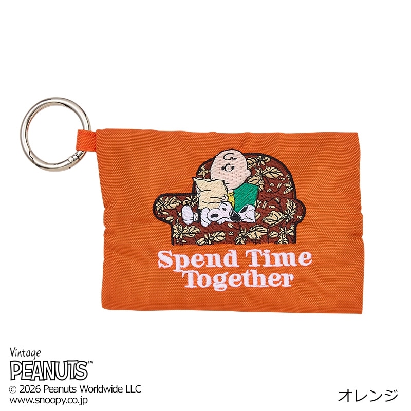 スヌーピー PEANUTS 刺しゅうマルチケース(パープル): 通常| プラザ