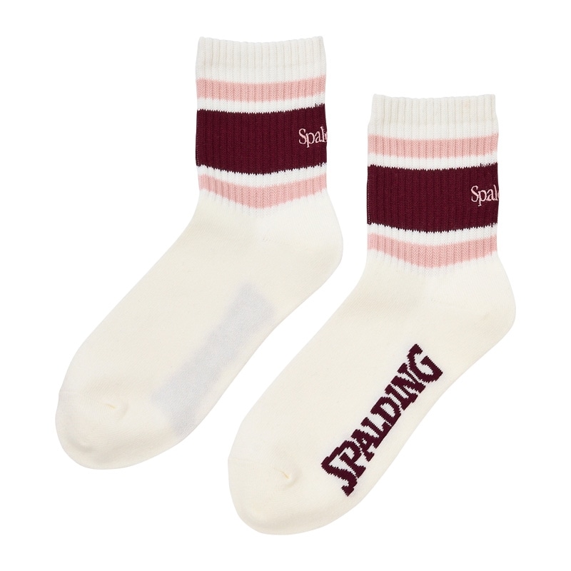 SPALDING スポルディング ラインソックス 2足セット(ピンク SPALDING スポルディング ラインソックス 2足セット(ピンク