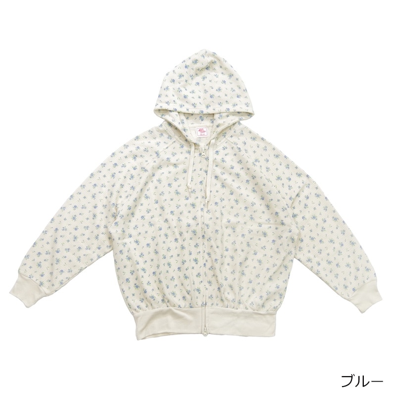 パーカー 「87」「JEMORGAN/ジェーイーモーガン」花柄 ワッフル ジップパーカー レディース セール】【87】【JEMORGAN/ジェーイーモーガン】花柄 ワッフル