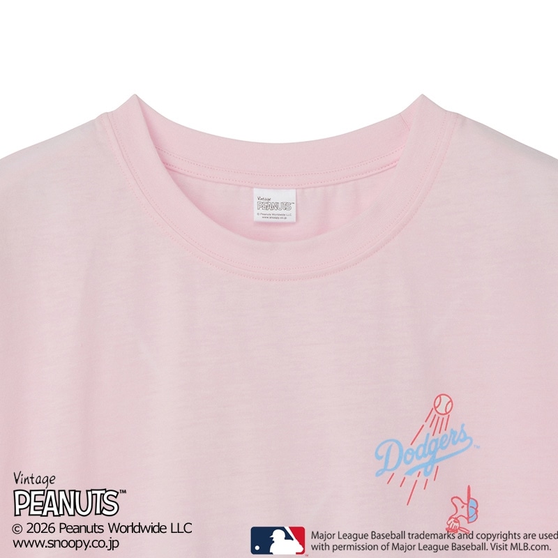 MLB×スヌーピー PEANUTS Tシャツ ロサンゼルス・ドジャース