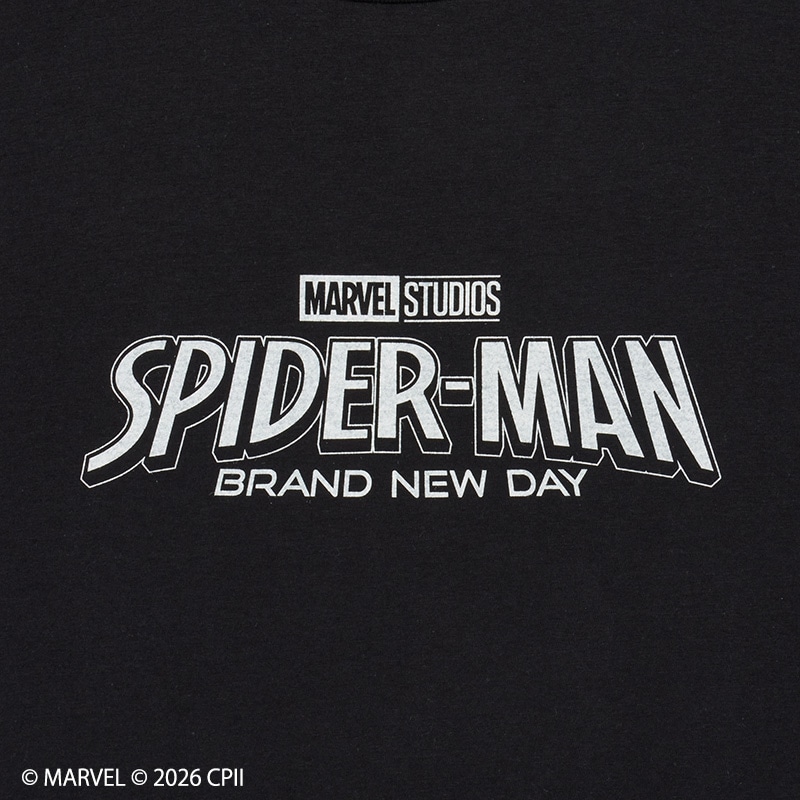 SPIDER-MAN スパイダーマン / Tシャツ ブラック (ワイド)(ブラック