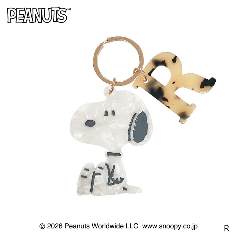 スヌーピー PEANUTS イニシャルキーリング(A): 通常| プラザオンライン