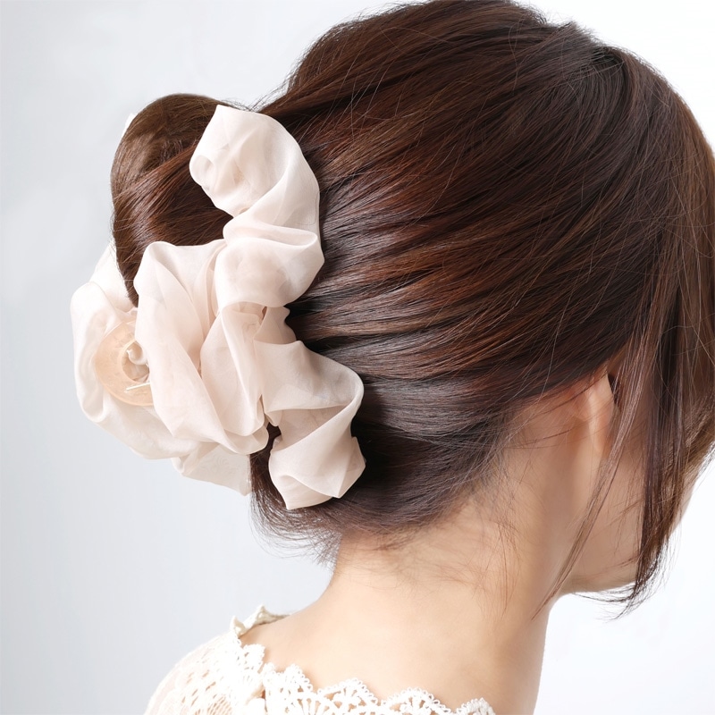 フラワーカットクリップオンイヤリング Flowering フラワーリング ヘアクリップ HHC0578(ブラック): 通常