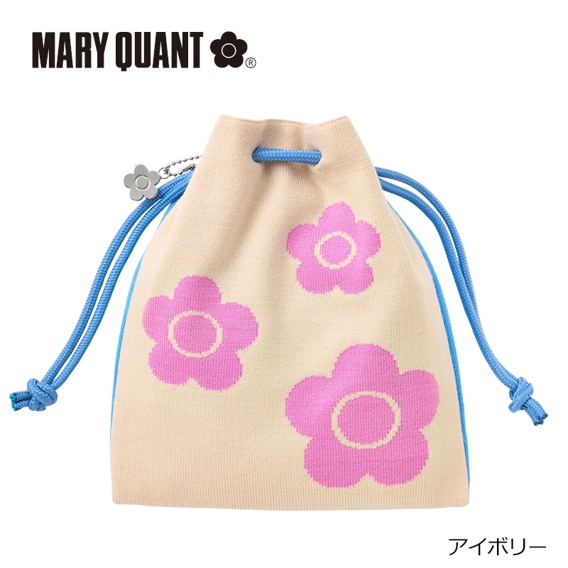 MARY QUANT マリークワント ニット巾着ポーチ(アイボリー): 通常
