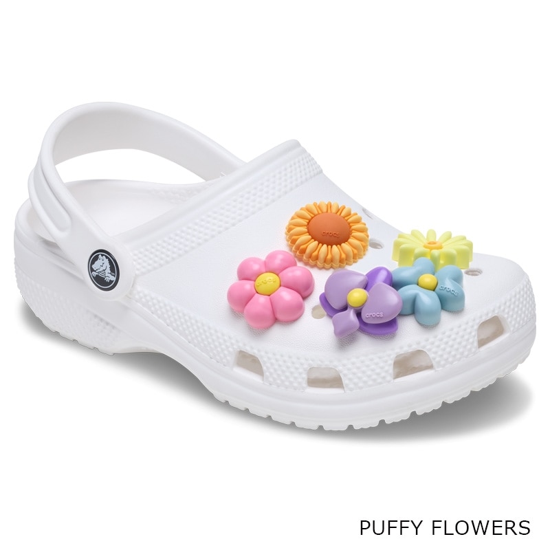 クロックス生花 crocs クロックス ジビッツ 5個セット(PUFFY FLOWERS): 通常| プラザ