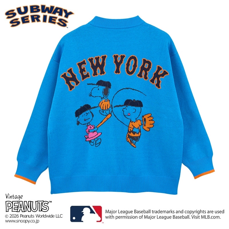 スヌーピー PEANUTS MLB ジャガードカーディガン(ホワイト): 通常