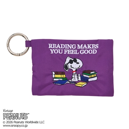 スヌーピー PEANUTS 刺しゅうマルチケース(パープル): 通常| プラザ