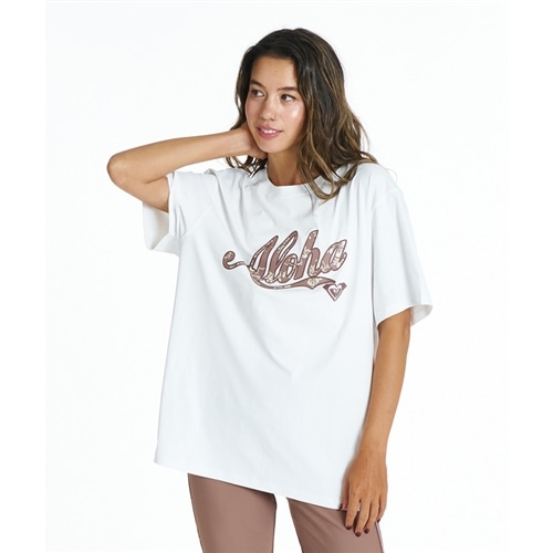 ROXY ロキシー HIBISCUS COVE TEE ラッシュTシャツ(ホワイト): 通常