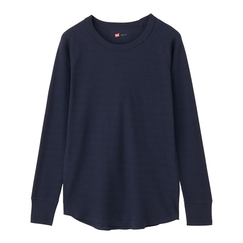 Hanes ヘインズ ワッフルクルーネック(ホワイト): 通常| プラザ