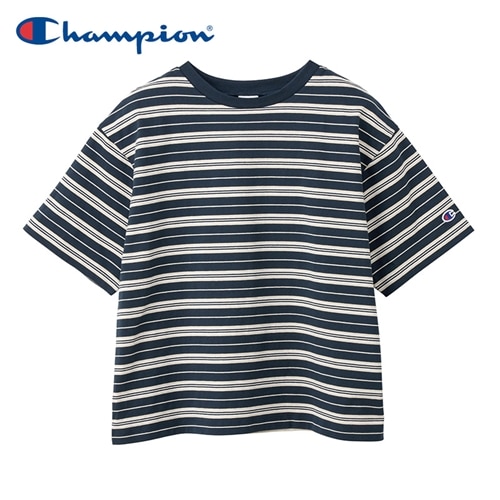 Champion チャンピオン ボーダーTシャツ(ネイビー): 通常| プラザ