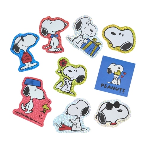 スヌーピー PEANUTS フレークステッカー(フェイス): 通常| プラザ