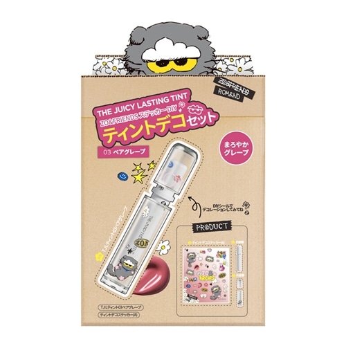 rom&nd ティント　ZO& FRIENDS スカーフ・ポーチ シール rom&nd ロムアンド x ZO&FRIENDS ザ ジューシーラスティング ティント