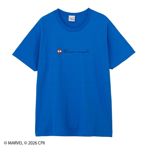 SPIDER-MAN スパイダーマン / Tシャツ ブルー (ワイド)(ブルー): 通常
