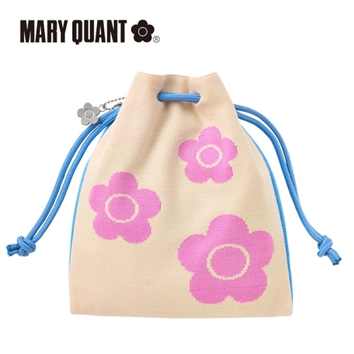 MARY QUANT マリークワント ニット巾着ポーチ(アイボリー): 通常
