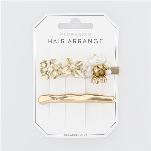 No.605 ～608花モチーフ ヘアクリップ ゴールド Flowering フラワーリング クリップピン HCP0222(ゴールド): 通常