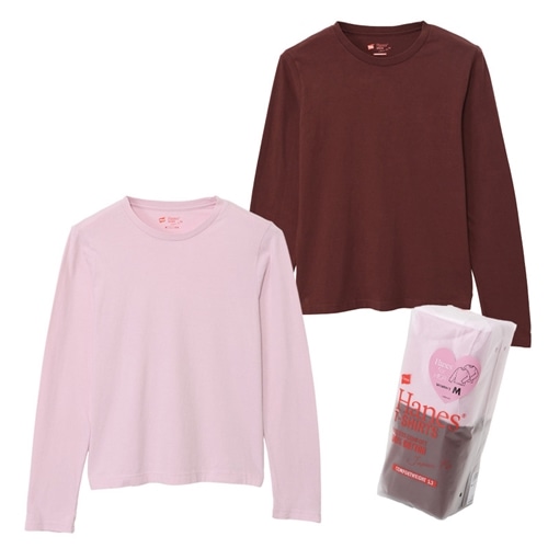 Hanes ヘインズ ジャパンフィット for HER クルーネックロングスリーブ