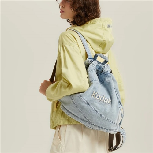 Kodak コダック デニム ストリング バックパック 10L(ブルー): 通常