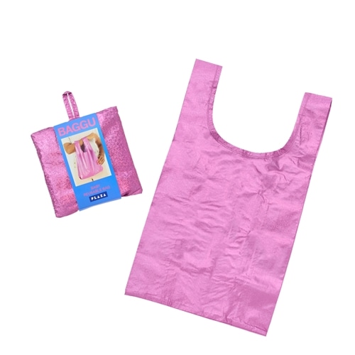 【予約販売品】 BAGGU BABY メタリックホログラム プラザ 通常| ピンク(ピンク): バッグ