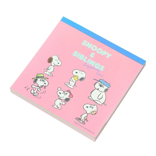 スヌーピー PEANUTS スクエアメモ PEANUTS SNOOPY＆SIBLINGS(ピンク