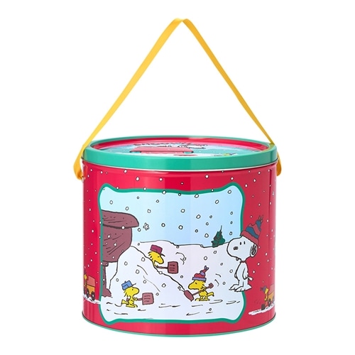 スヌーピー PEANUTS ビッグラウンドティン (焼菓子・スナック入り)